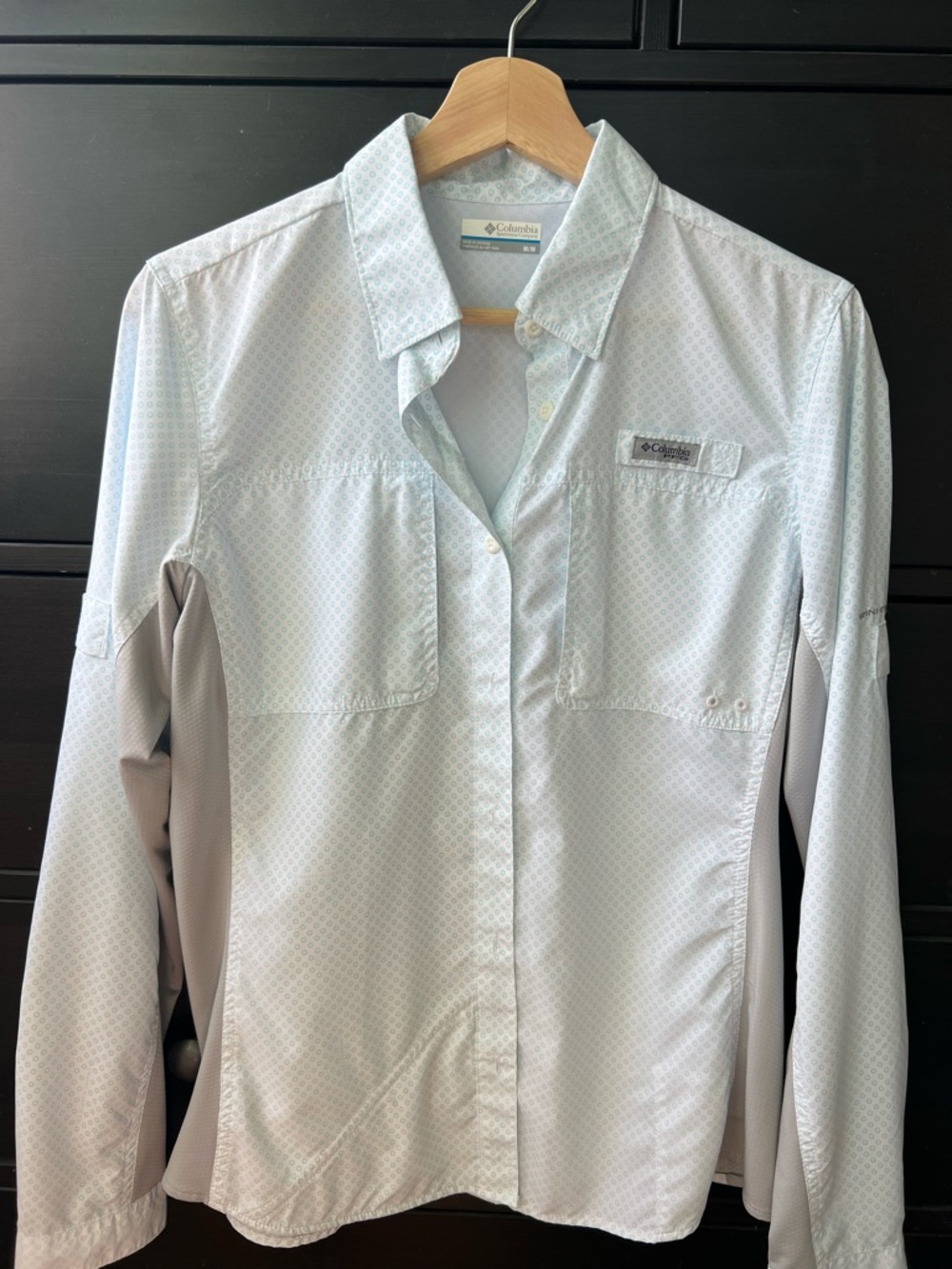 Columbia Sportswear PFG -Light Blue and White Shirt - Women’s Medium